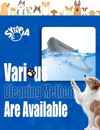 Ортопедичне ліжко для собак Sytopia, великий розмір, 107x76 см, сіре, знімний водонепроникний чохол, неслизьке дно, міцний матрац