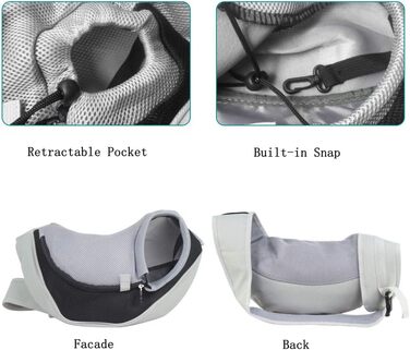 PETEMOO переносна сумка-переноска для собак та котів, чорна (до 2.5 кг)