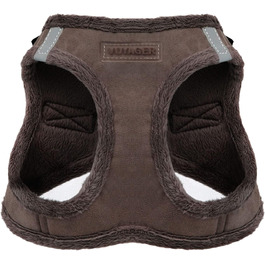 Шлейка для собак Voyager Step-In з плюшу, Best Pet Supplies - для малих та середніх собак, шоколадного кольору, розмір M (обхват грудей 40-45 см)