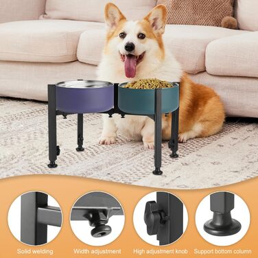 Підставка для годівлі собак з регулюванням висоти та ширини, для середніх та великих тварин