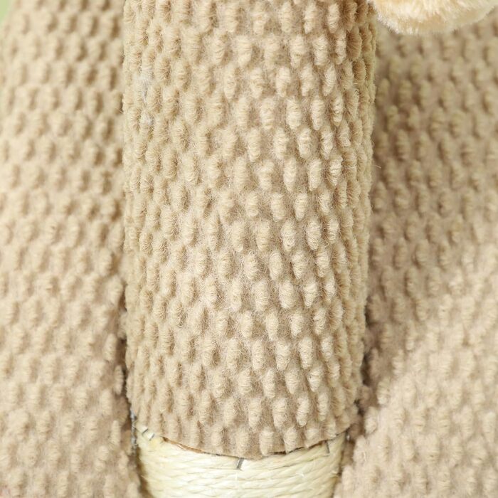 Котячий будиночок PawHut з когтеточкою, 54 см, кремово-білий, з іграшкою, 33 x 33 x 54 см