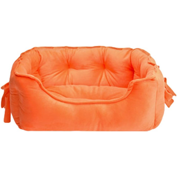 М'яке ліжко для собак M&Catree з подушкою, антиковзаюча, кошик для собак, можна прати, плюшеве, для маленьких та середніх собак - L (38 x 48 x 18 см, помаранчевий)