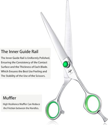 Набір професійних ножиць для грумінгу собак PURPLEBIRD: 440C сталь, 7 дюймів, 4 шт. (прямі, вигнуті, для розрідження)