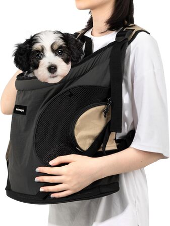 NATUYA Сумка-переноска для собак, переноска для тварин з м'яким дном, 2 кишені на блискавці, для подорожей, хаджінгу, переноска для собак з переднім доступом (Сірий)