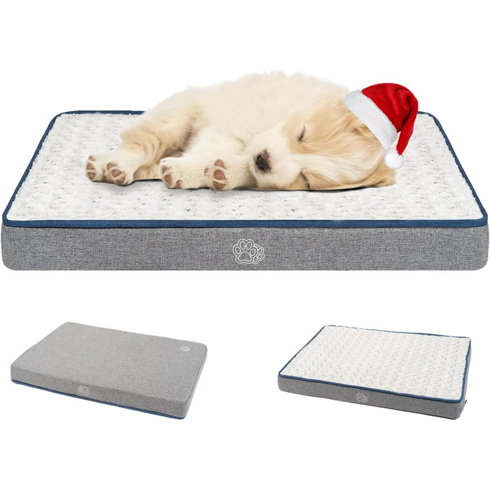 Підстилка для собак EMPSIGN, 60x45x7,5 см, водонепроникна, знімний чохол, для собак та котів, сіра