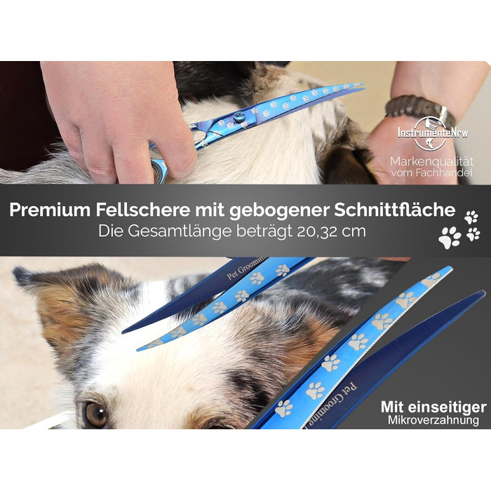 Ножиці для грумінгу собак Profi Fellschere з титановим покриттям, мікрозубчасті, 20,32 см