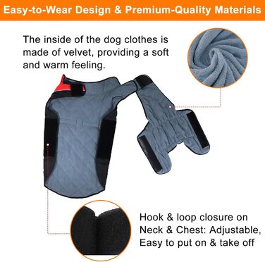 Зимова жилетка для собак - тепла жилетка для собак, бавовняна жилетка для собак, жилетка для собак, теплий одяг для тварин, жилетка для сноубордингу, костюм для собак, безрукавка, для цуценят, маленьких, середніх та великих собак (L (10.4-21.7 KG | 45cm N