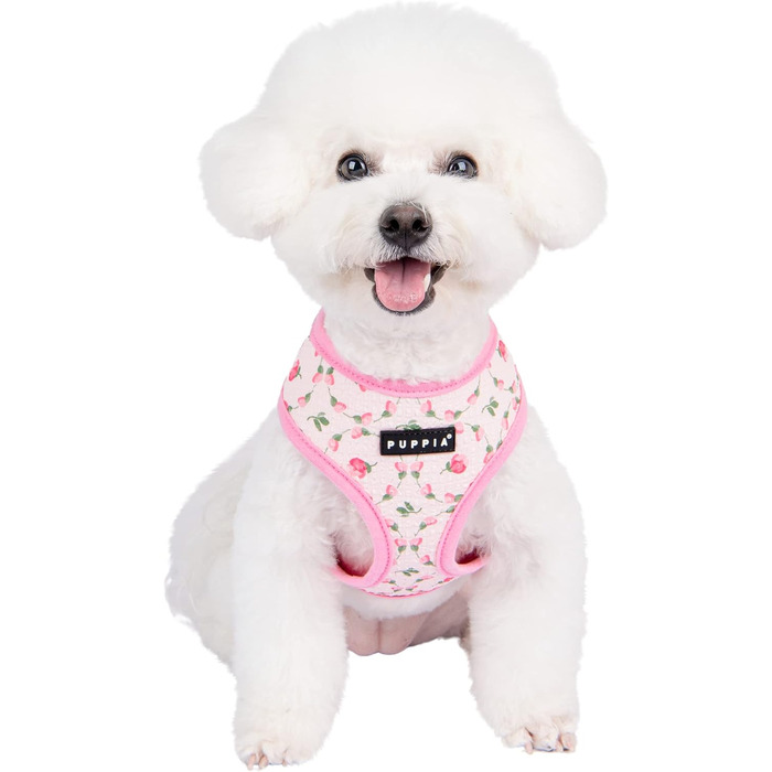 Шлейка для собак Puppia Baba, рожева, L (Pink_Florian), без дискомфорту, для малих та середніх собак