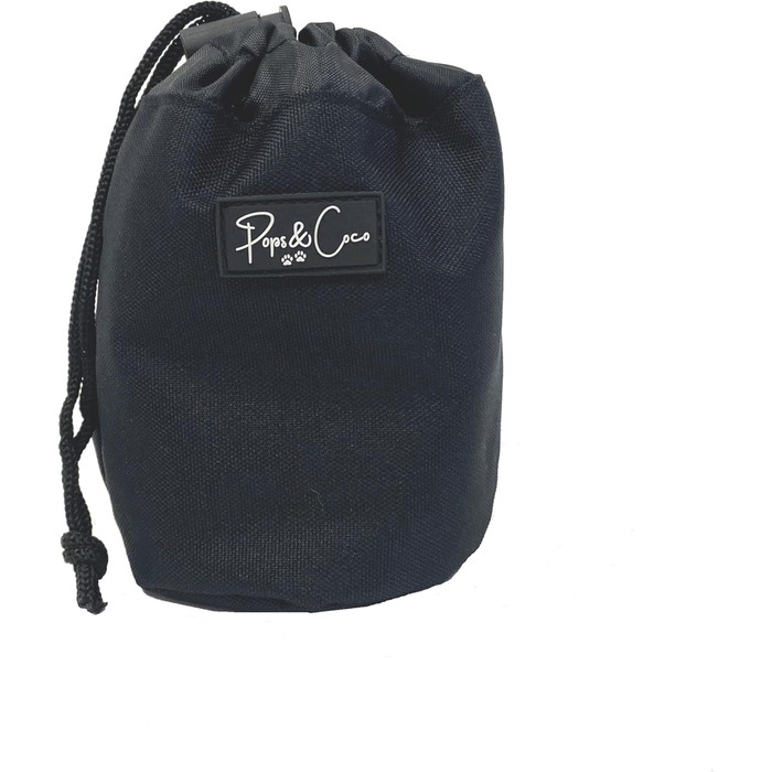 Сумка для ласощів для собак Pops & Coco Leckerli-Tasche, чорна. Ідеальна для тренувань, прогулянок, походів та подорожей.