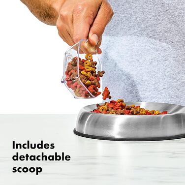 OXO Good Grips контейнер для корму тварин 4,2 л з лопаткою, герметичний, BPA-free, для до 1,8 кг корму для собак або 1,6 кг корму для котів