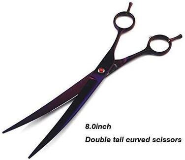 Набір професійних ножиць для грумінгу собак та котів (4 шт.): прямі, зігнуті, для стрижки та фінальної обробки. Виготовлені з нержавіючої сталі.