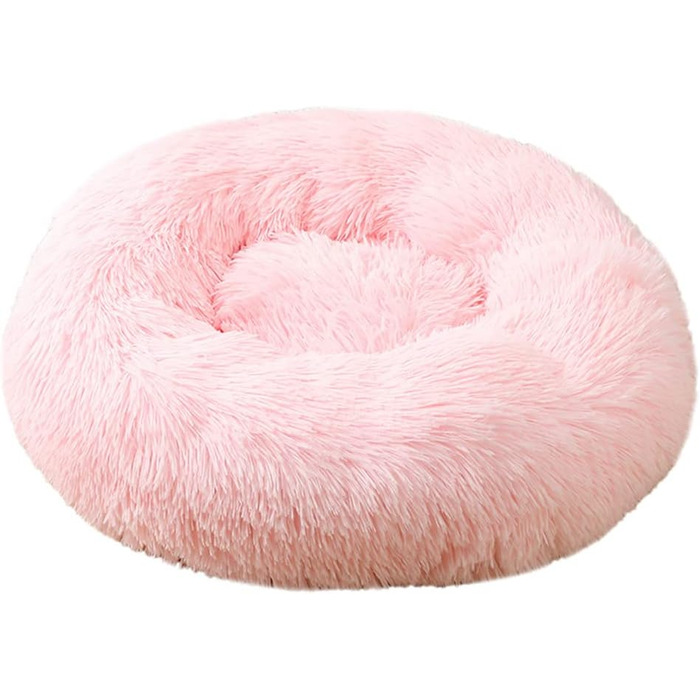 М'яке кругле ліжко для собак та котів Lukery з плюшу, зручне лежання, плюшеве подушка для собак та котів, м'яке ліжко для собак з плюшу для маленьких, середніх та великих тварин (100 см, світло-рожевий)