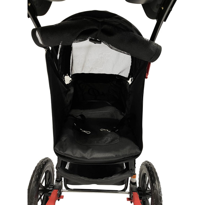 Petique Chinook Schwarz: розкішний візок для собак | Колеса 30 см, EVA, світловідбивачі | До 23 кг