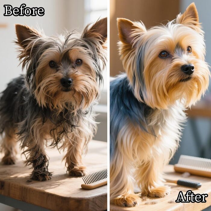 Маленька щітка для собак у формі коми, підходить для Йоркширського тер'єра, Ши-тцу, Мальтізе, Мальтіпу, Померанського спанієля - М'які щетинки для легкого видалення шерсті, аксесуари для цуценят (Рожеве золото)