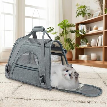 Транспортна сумка для котів та дрібних собак YooxArmor, 45 x 25 x 34 см, до 9 кг, сіра
