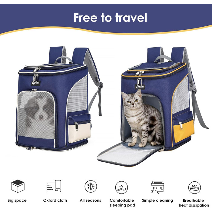 Рюкзак для собак та котів PETCUTE, дихаючий, з висувною підстилкою, прозоре вікно, складаний, з безпечним шнуром, для подорожей, Malachitgrün+Weiß