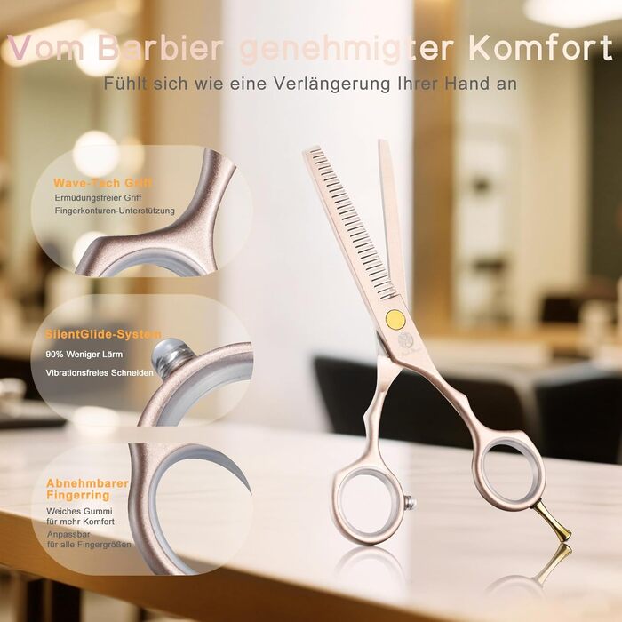 Професійні перукарські ножиці Purple Dragon 5.5 дюймів (золоті) – набір для перукарів, барберів та початківців