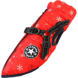 Водонепроникний собачий дощовик Extreme 2.0 з пов'язком, вітрозахисна зимова куртка для собак з відбивачами, дихаюча жилетка для маленьких та середніх собак (Сніжинка, 3XL)