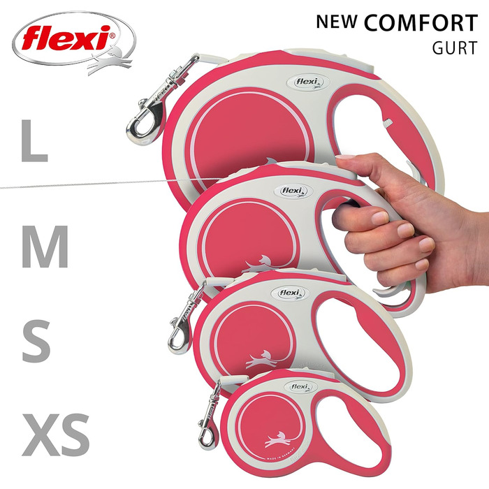 Повідок-рулетка Flexi New Comfort L, 8 м, червоний, для собак