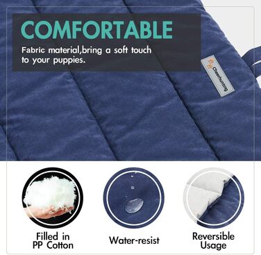 Ліжко для собак CHEERHUNTING, велике, водовідштовхувальне, для кемпінгу та подорожей, темно-синій