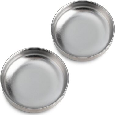 Миски для котів з нержавіючої сталі, широкі та плоскі (2 шт., 15 см)