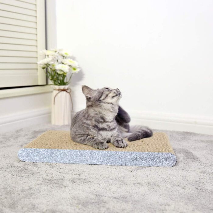 Котяче дряпальний картон AMZNOVA з котячою м'ятою, широке дряпальний борд, 43.2x30.5 см