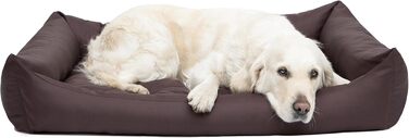 Крісло-ліжко для собак, м'яке лежання, крісло-кошик для тварин, 82 x 60 см, чорний колір, еко-жулль (XXL, коричневий)