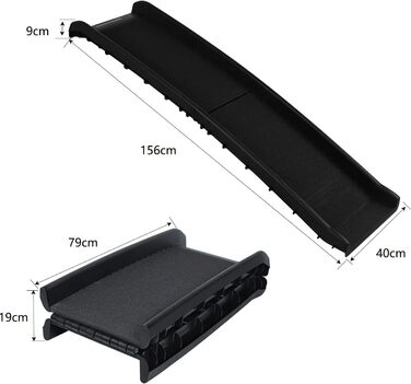 Східці для собак LILIIN - портативна рамка для собак з антиковзким покриттям, до 90 кг, 156x40 см, чорний