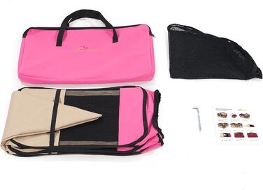 Ляльковий загон для тварин Pawer, 8-секційний, розкладний, з персоналізованим вишитим покриттям, для котів/собак/цуценят, 600D Oxford, портативний, для дому та вулиці, 36'x18.5', рожевий