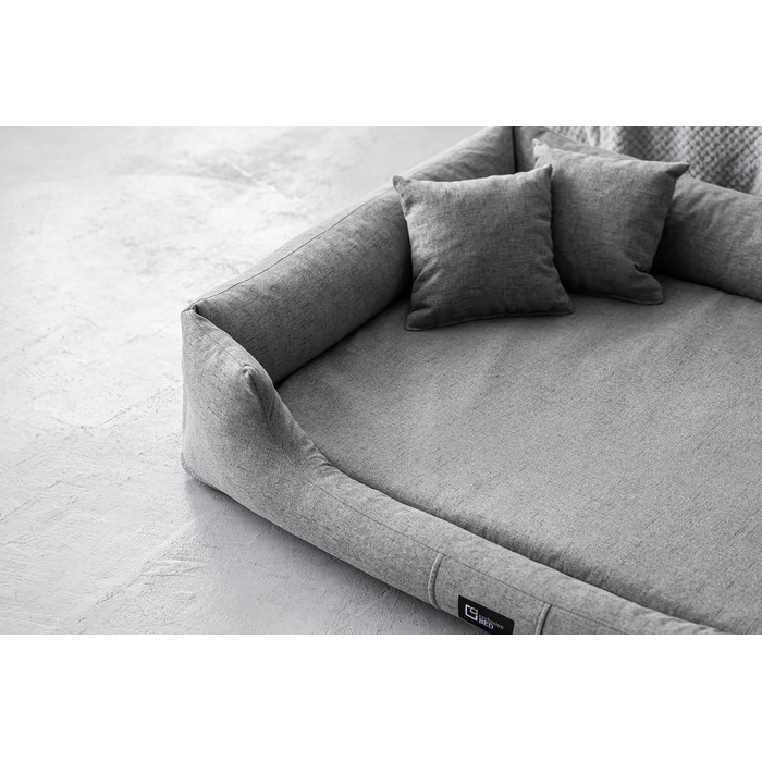 Ортопедичне ліжко для собак Bruno Grosse, середнього та малого розміру - подушка для собак, килимок для собак з тканини Aura - піна з пам'яті, м'яка, довговічна, зносостійка, стійка до розривів (L, Темно-сірий) L Темно-сірий