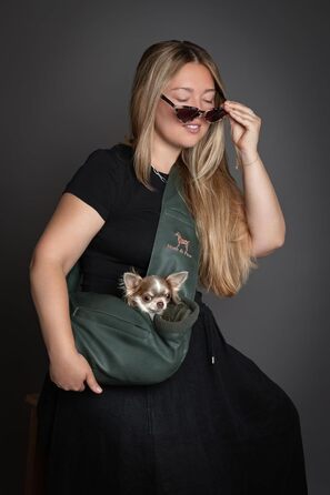 Трансформер для собак Noah & Paw до 5 кг, веганська шкіра, зелений, 38 x 15 x 14 см