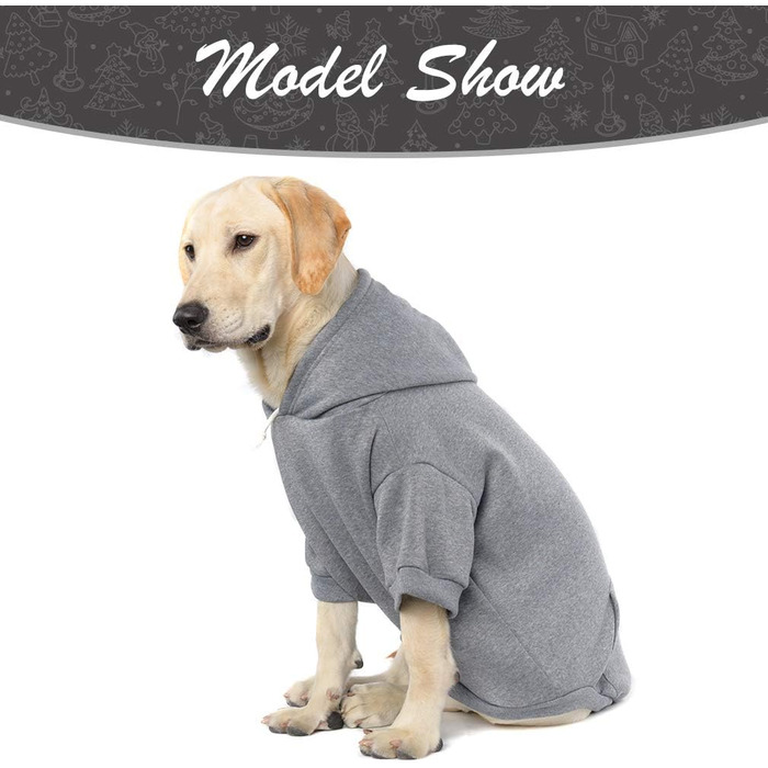 Світшот для собак Kooltail Basic з капюшоном – м'який, теплий, з отвором для повідка та кишенею. Зимовий одяг для собак, кошенят, цуценят, дрібних, середніх та великих собак. Сірий колір.