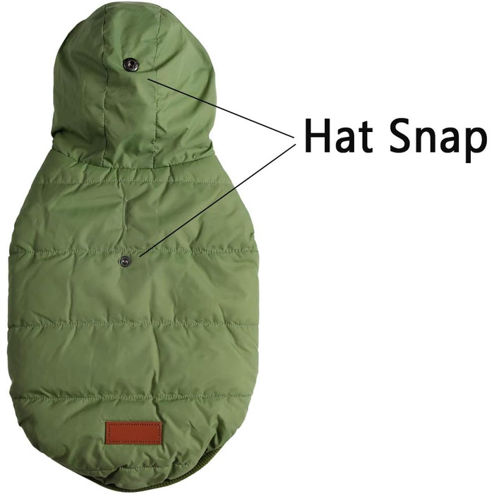 Теплий флісовий худі для собак JoyDaog, зимовий одяг для цуценят з капюшоном (зелений, розмір S)