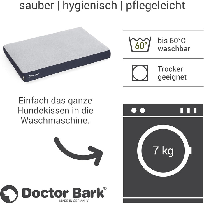 М'яке ліжко для собак середніх порід GreenLabel - зручне та миюче, 88x60 см, кобальтово-синій колір