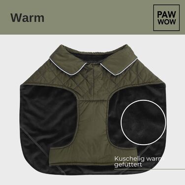 Зимовий теплий одяг для собак | Куртка для собак з захистом живота та клямками | Оливковий колір, розмір S