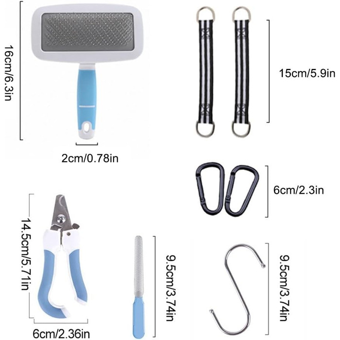Набір для догляду за собакою DONGKER 10-в-1: гамак, щітка, триммер та пилка для нігтів. Зелений