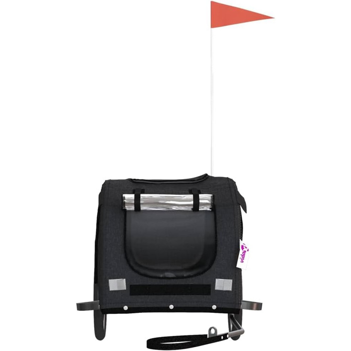 Причіп для тварин 133,5x69x73,5 см чорного кольору