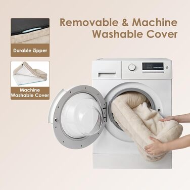 Ортопедичне ліжко для собак середніх порід EHEYCIGA, 91x68x17.5 см, Memory Foam, водонепроникне, з бортиками, антиковзаюче, бежеве