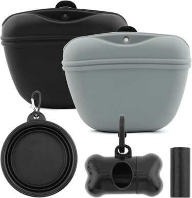 Силіконові пакетики для ласощів для собак (2 шт.), для тренувань, на талії, водонепроникні, ідеальні для прогулянок