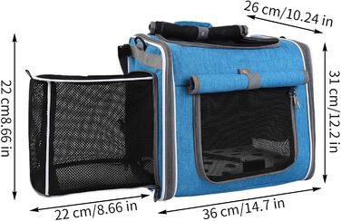 Корзина для собаки на велосипеді, переноска для тварин, регульована сумка, рюкзак з вентиляцією для транспортування, їзди на велосипеді, подорожей, кемпінгу, піших прогулянок, подорожей