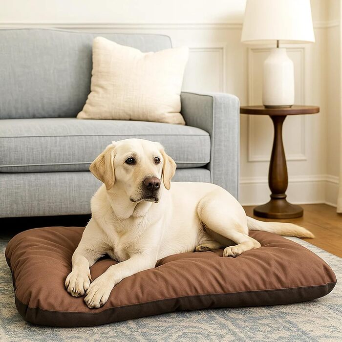 Матрац для собак, лежанка для собак великих, середніх та маленьких порід - водонепроникний килимок для собак, м'який лежак з піною, Outdoor та міцний матрац для собак - 115x80x12 см, світло-коричневий R3(115 x 80 см), світло-коричневий