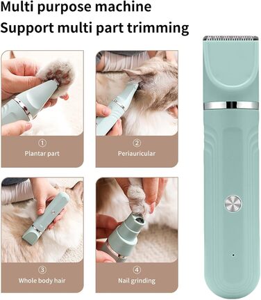 Набір для догляду за собаками вдома - 4-в-1. Електричні ножиці, регульовані, для цуценят, зелений