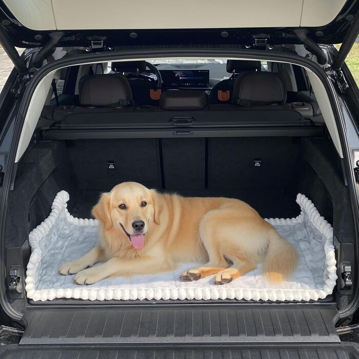 Накидка на сидіння автомобіля для собак, килимок-ліжко для собак, м'який, неслизький, 63 x 138 см, сірий колір, матеріал: молочний фланель