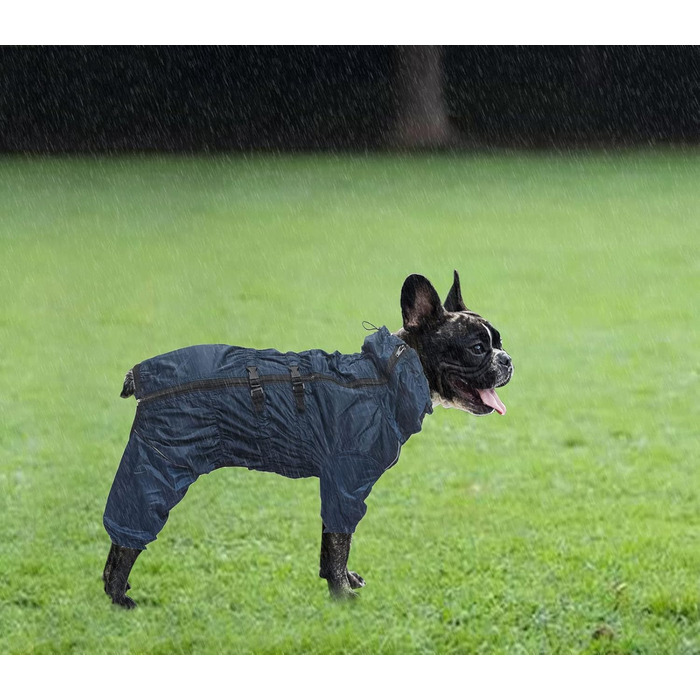 Дощовик для собак на 4 лапи, комплект куртка та штани, з отвором для шлейки, світловідбиваючий, водонепроникний, для великих, середніх та маленьких собак, Navy Blue, XXXL