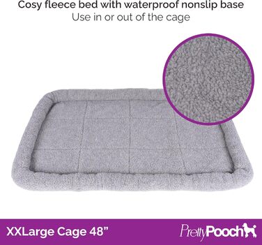 Металевий клітка Pretty Pooch для собак і котів XXL, складна, з піддоном, двома дверима та лежаком, 121,9 см