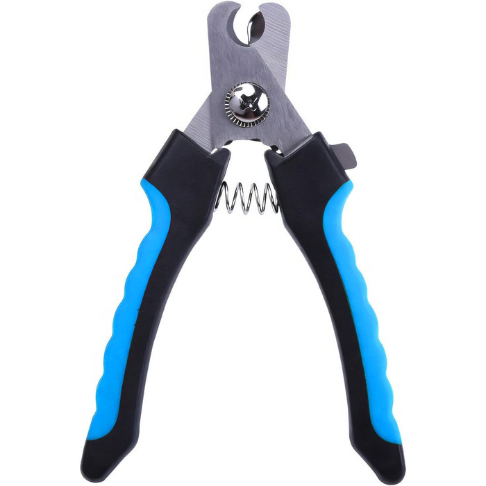 Набір для стрижки нігтів для собак та котів Jisong, з захистом від надмірного стриження, гостра клинка, блокування, безкоштовна пилка, великий розмір, професійні інструменти для грумінгу. Синій / Чорний