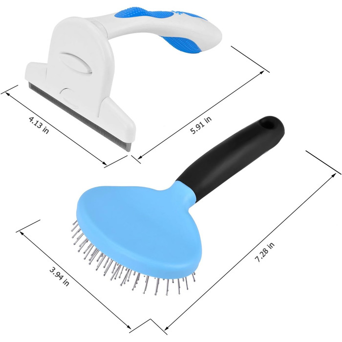 Щітка для грумінгу MHtech Unterfell з антистатичними штифтами з нержавіючої сталі для собак і котів з коротким або довгим хутром (інструмент для видалення підшерстя)