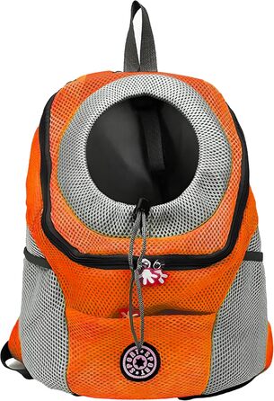 Рюкзак-переноска для собак та котів, до 10 кг, дихаючий, для подорожей та активного відпочинку (Оранжевий)