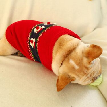 Пуловер для собак та котів на Новий Рік, вітронепроникний, теплий, для маленьких, середніх та великих собак та котів (pearl milk tea sweat, S)