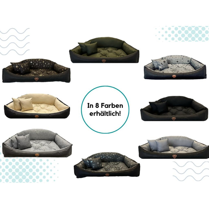 Ортопедичне ліжко для собак Dogs4Life: м'яке, миється, підходить для собак маленьких, середніх та великих порід (M, Хакі)